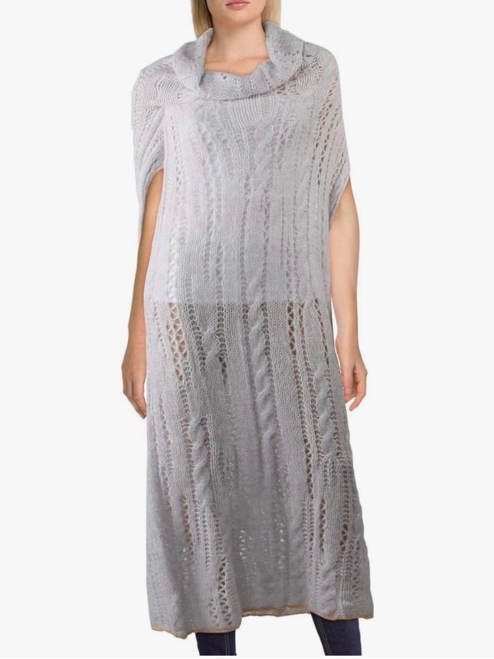 FREE PEOPLE Soft Cozy Open Knit Maxi Cowl Sweater Dress $248 XS/S Lilac NWOT